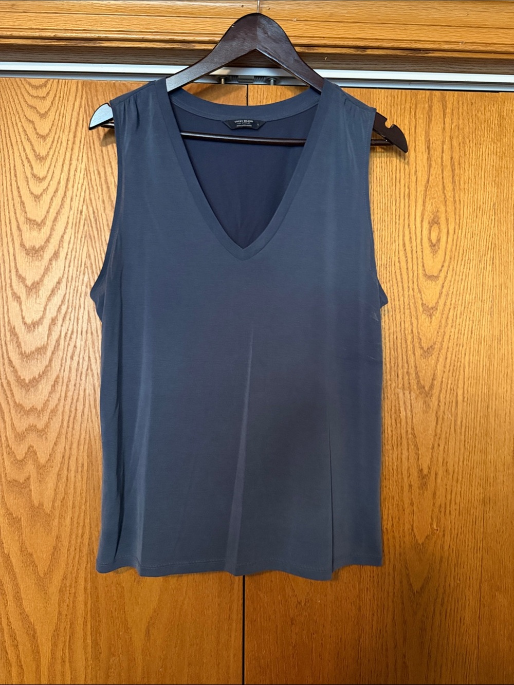 Lucky Brand Sleeveless V-Neck Women’s Top - Dusty Blue